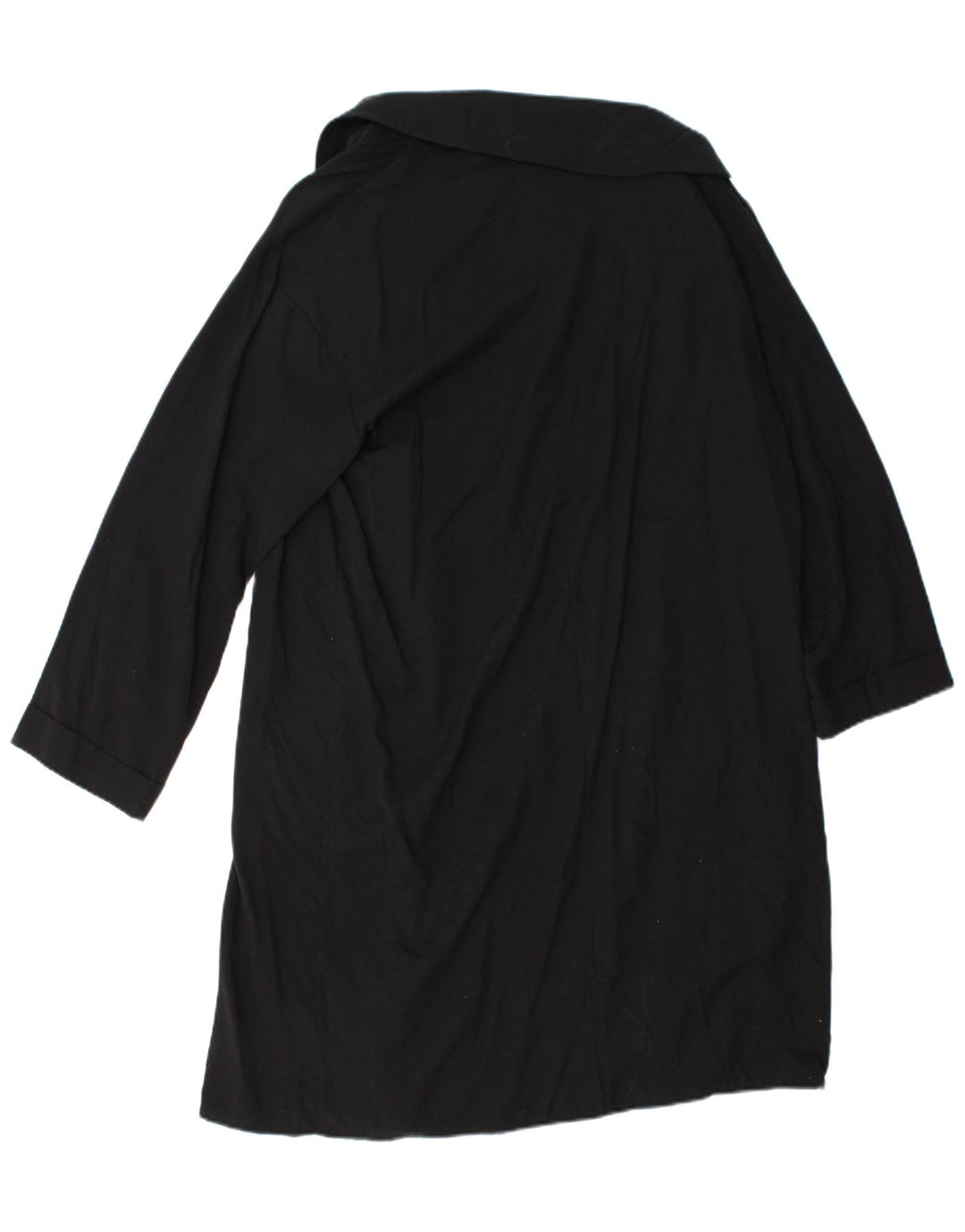 Zara Womens Open Overcoat UK 14 Medium Black Lyocell