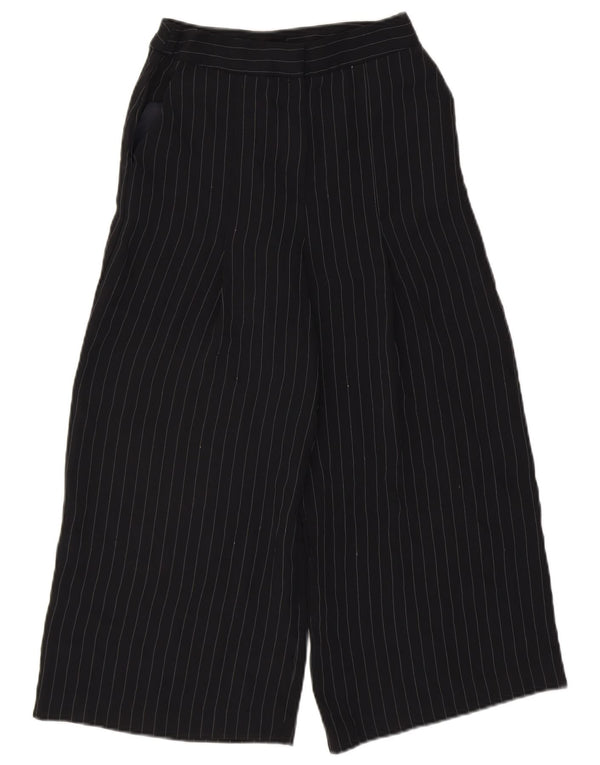 Topshop Dame Capri Bukser UK 8 Small W26 L22 Sort nålestribe