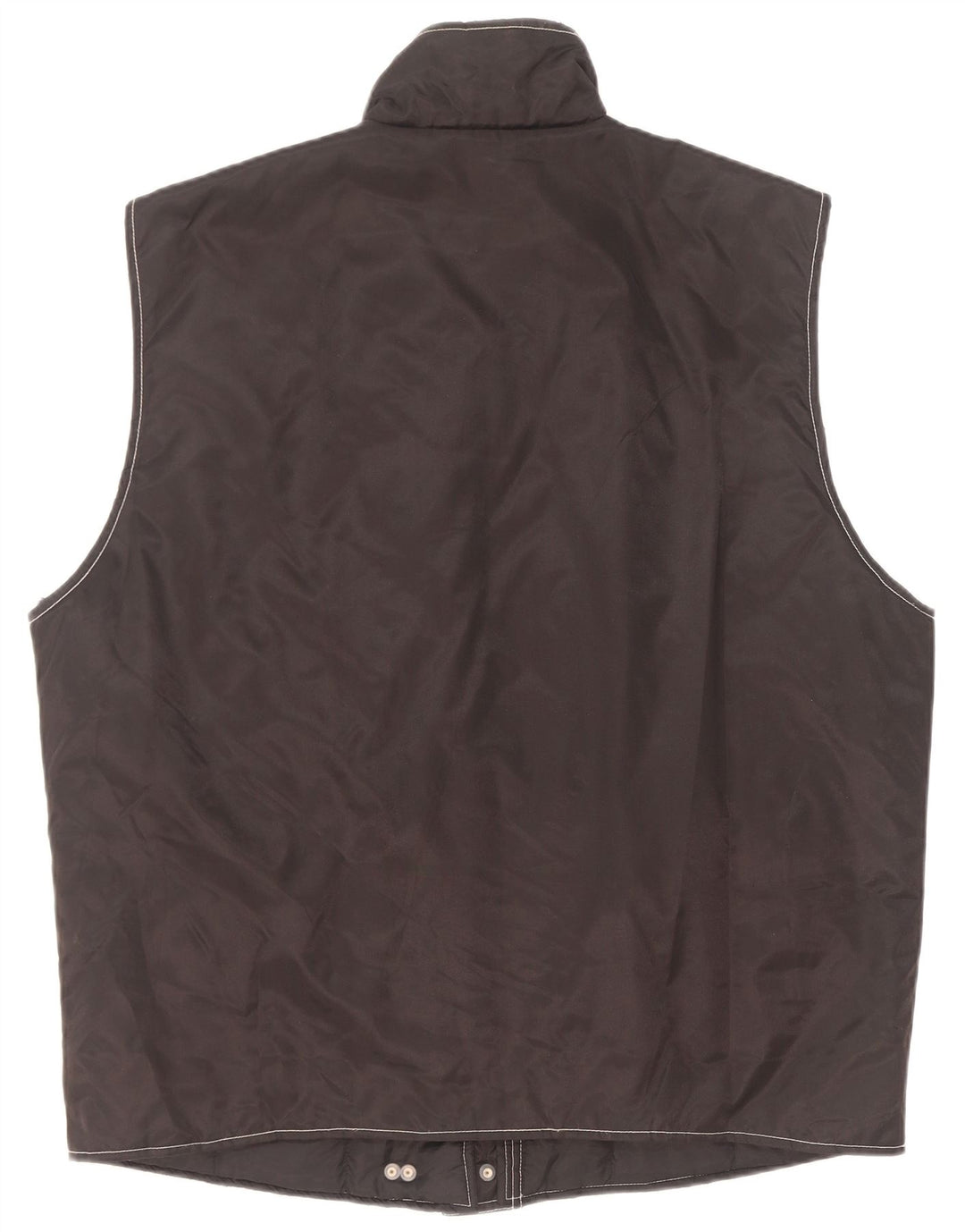 Vintage Kvinders Oversized Utility Gilet UK 20/22 XL Sort Polyamid