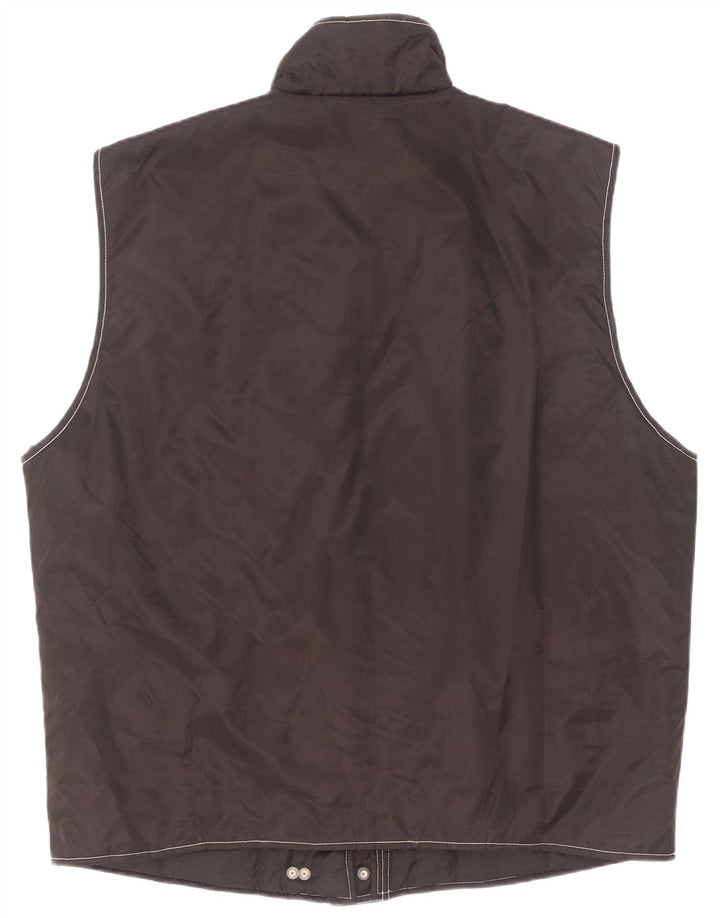 Vintage Kvinders Oversized Utility Gilet UK 20/22 XL Sort Polyamid