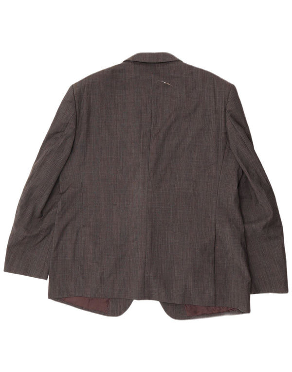 Marks & Spencer Herre 2-knaps blazerjakke UK 46 XL Grå ternet uld