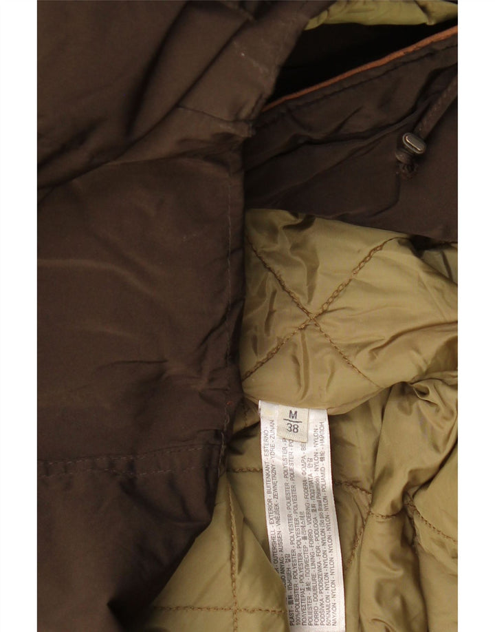 MASSIMO DUTTI Dame Hætte-vindjakke UK 14 Medium Khaki Bomuld