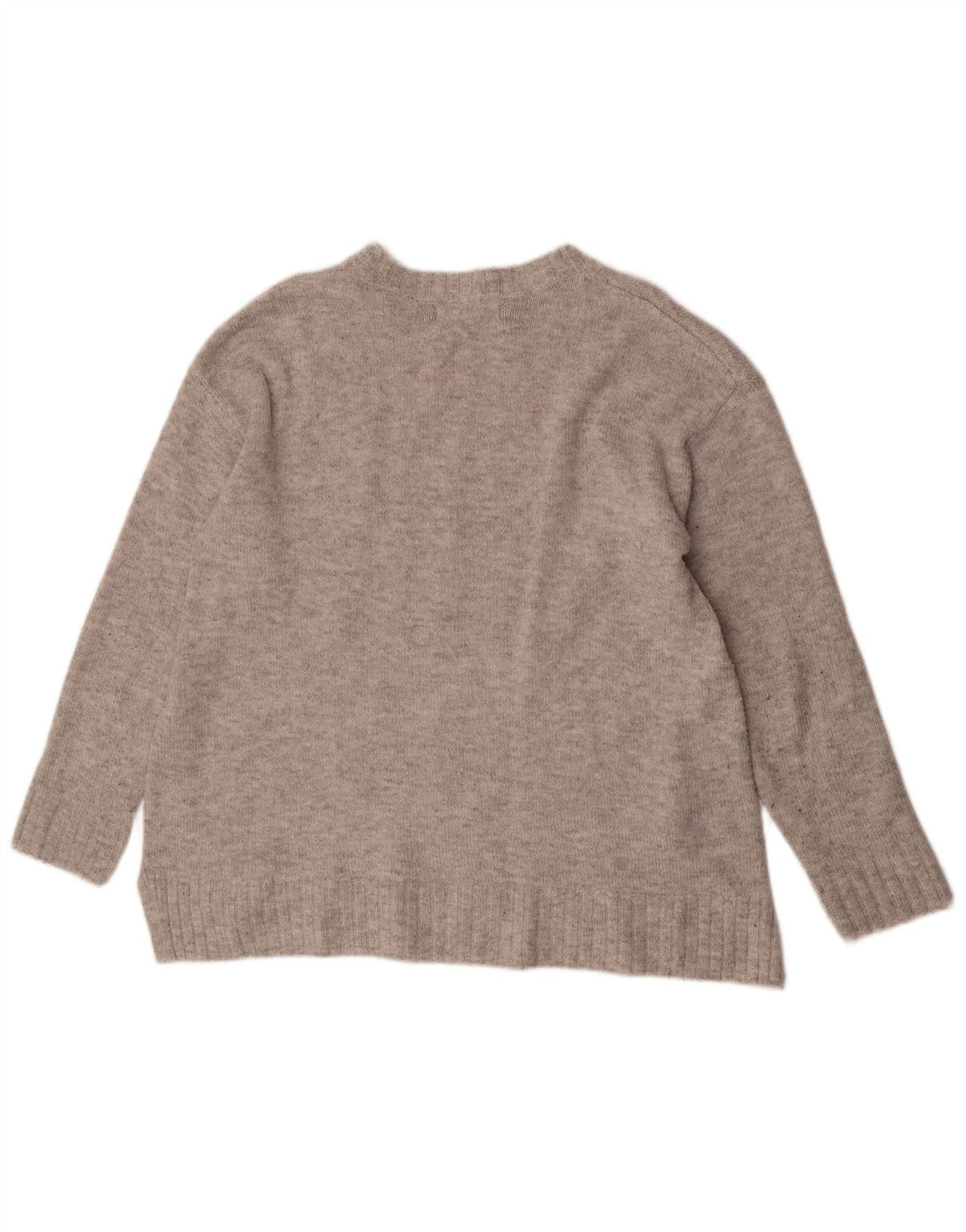 Marks & Spencer Dame sweater med rund hals DK 14 Medium Grå Akryl