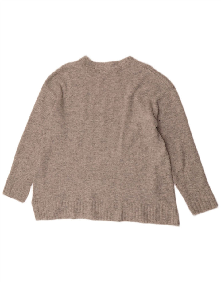 Marks & Spencer Dame sweater med rund hals DK 14 Medium Grå Akryl