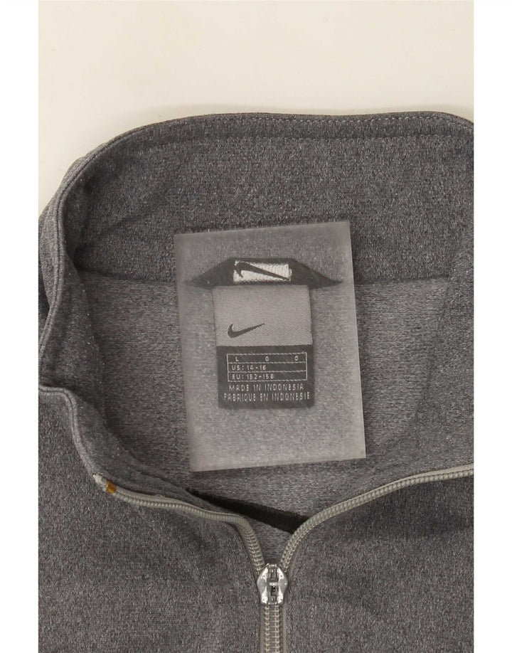 Nike drenge grafisk træningsdragt topjakke 12-13 år stor grå flækket