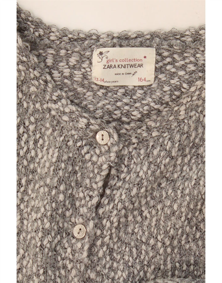 ZARA Girls Cardigan Sweater 13-14 Years Grey Vintage Zara and Second-Hand Zara from Messina Hembry 