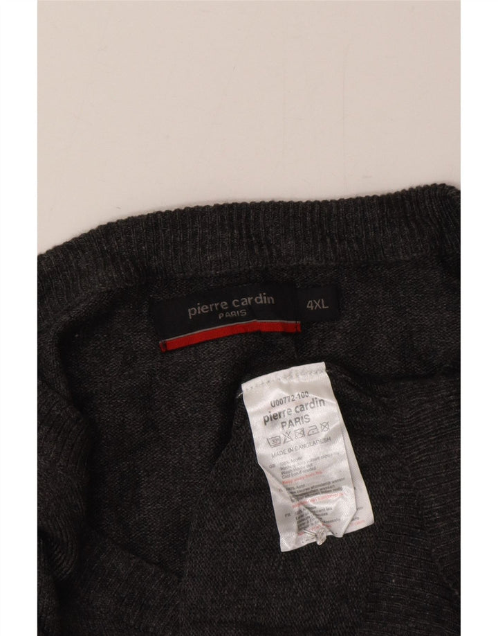 Pierre Cardin Herre V-hals sweater 4XL Grå Akryl