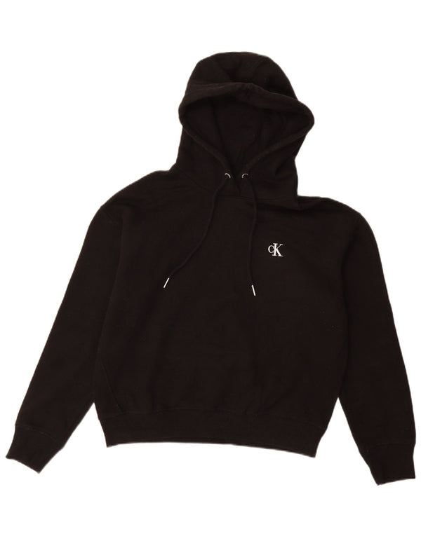 CALVIN KLEIN JEANS Dame Hættetrøje Jumper UK 14 Medium Sort Bomuld