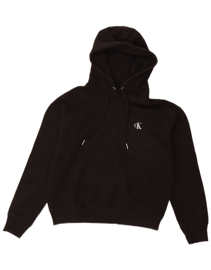 CALVIN KLEIN JEANS Dame Hættetrøje Jumper UK 14 Medium Sort Bomuld