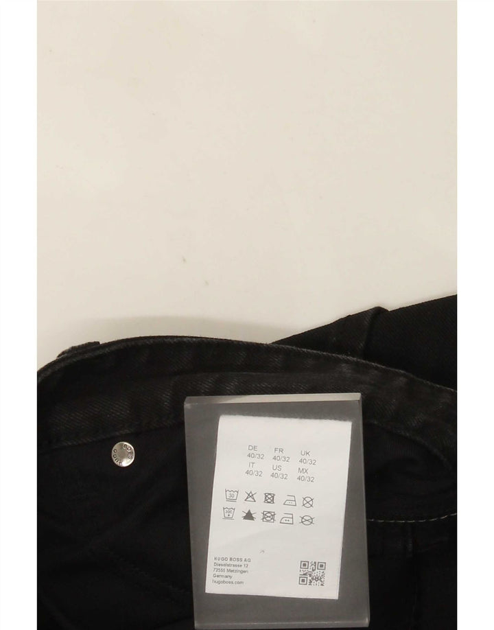 Hugo Boss Straight Jeans til mænd W32 L32 Sort bomuld