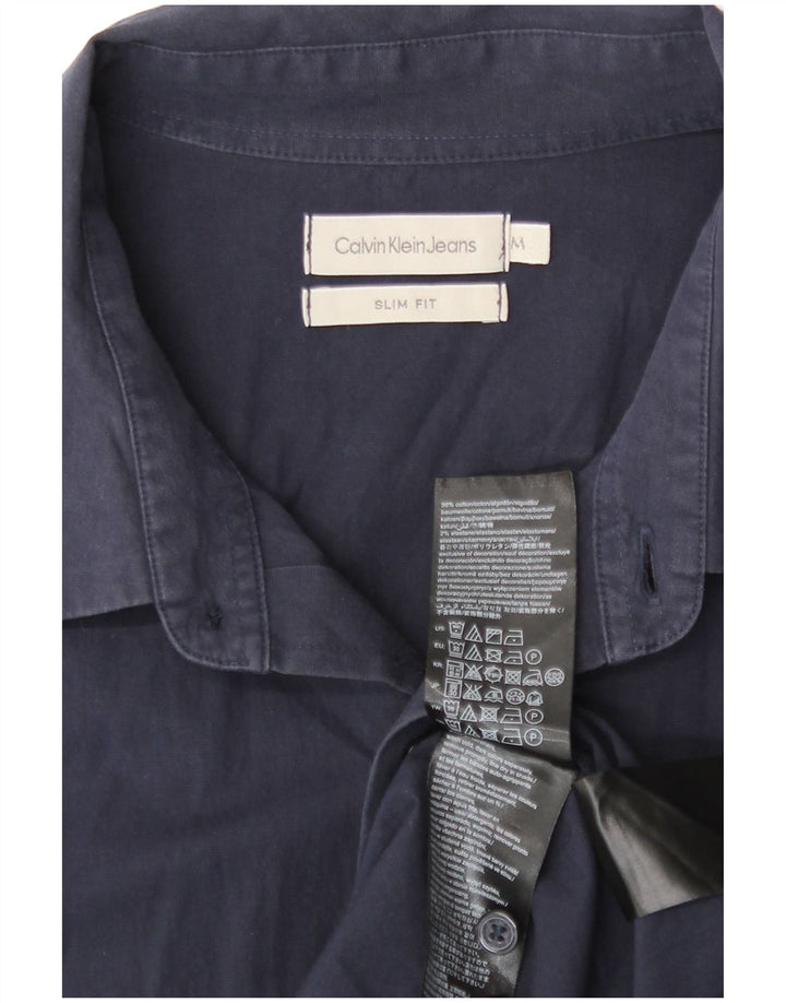 Calvin Klein Jeans Herre Slim Fit skjorte Medium marineblå bomuld