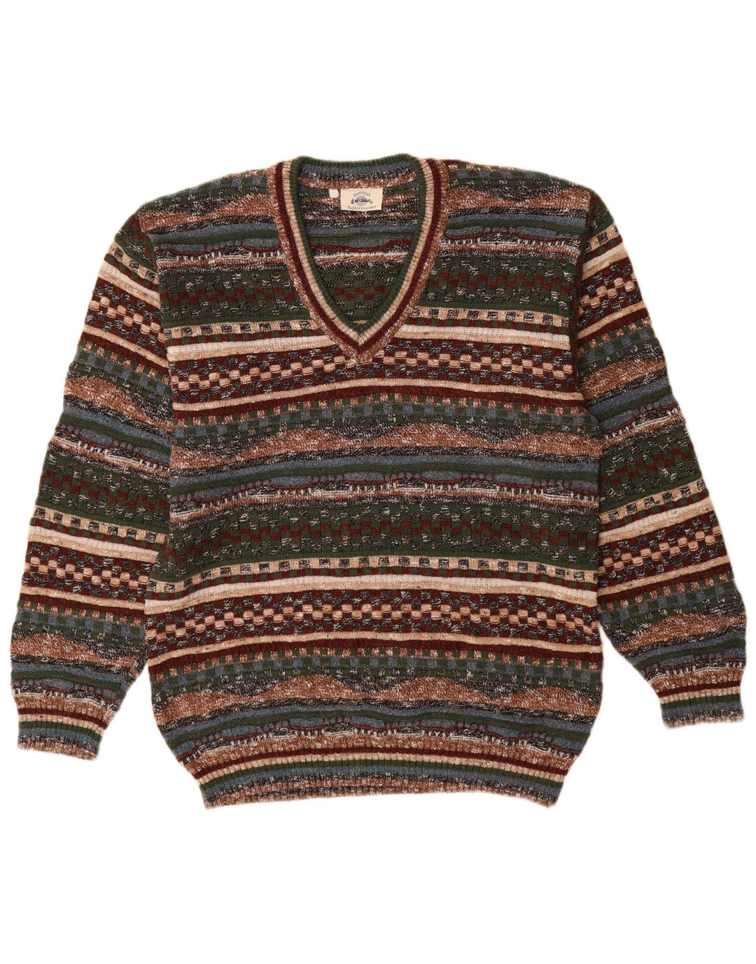 GARDEUR Herre V-hals sweater Medium Flerfarvet Geometrisk