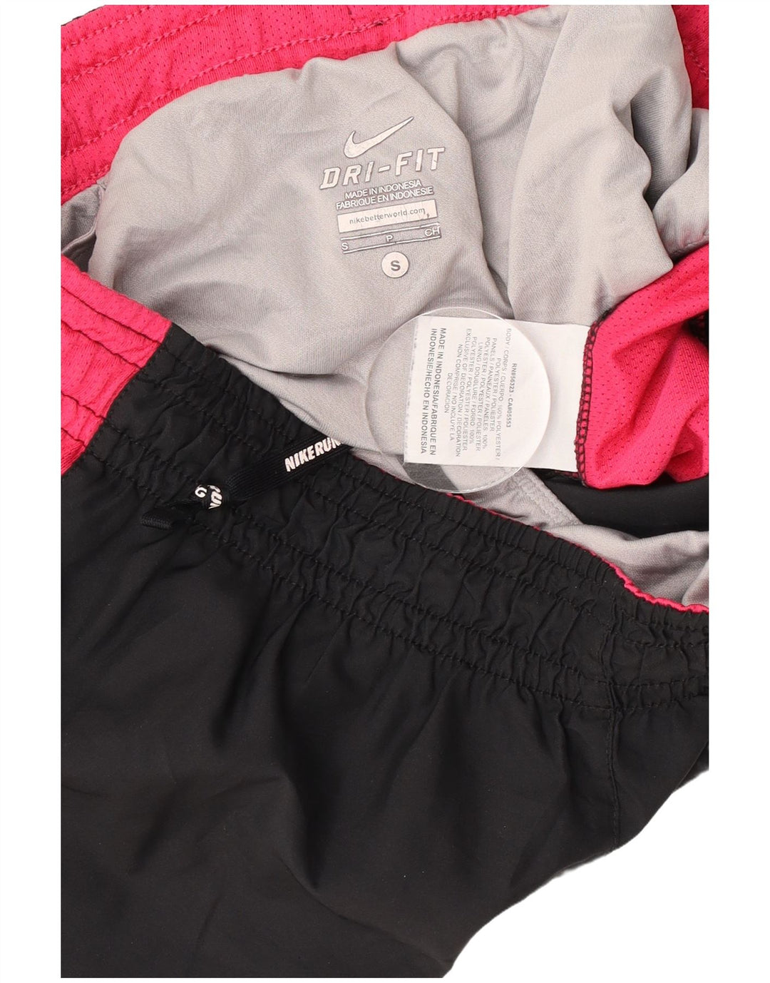 Nike Dame Dri Fit Sports Shorts UK 10 Small Black Colourblock Polyester