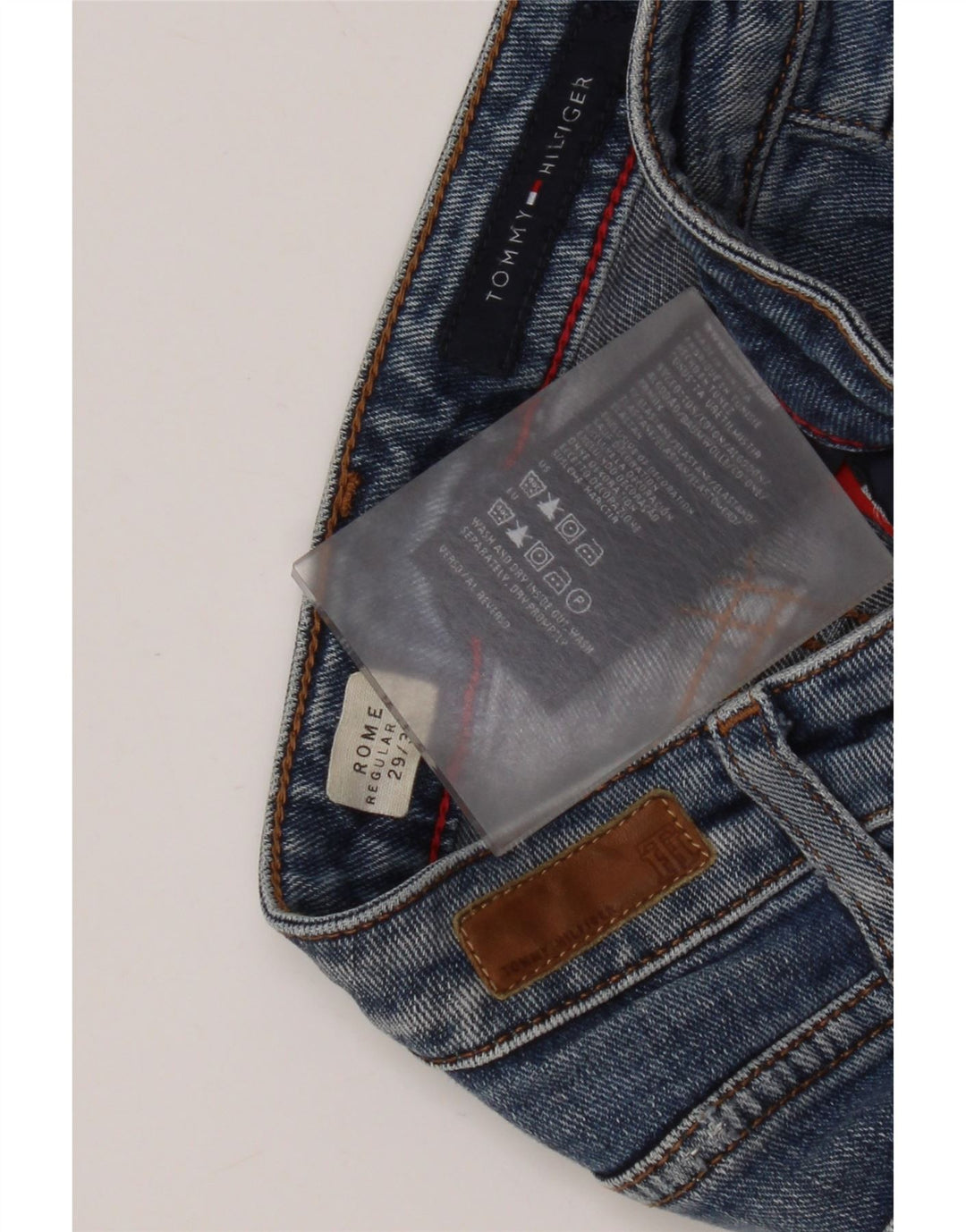 Tommy Hilfiger Dame Rome Distressed Straight Jeans W29 L30 Blå