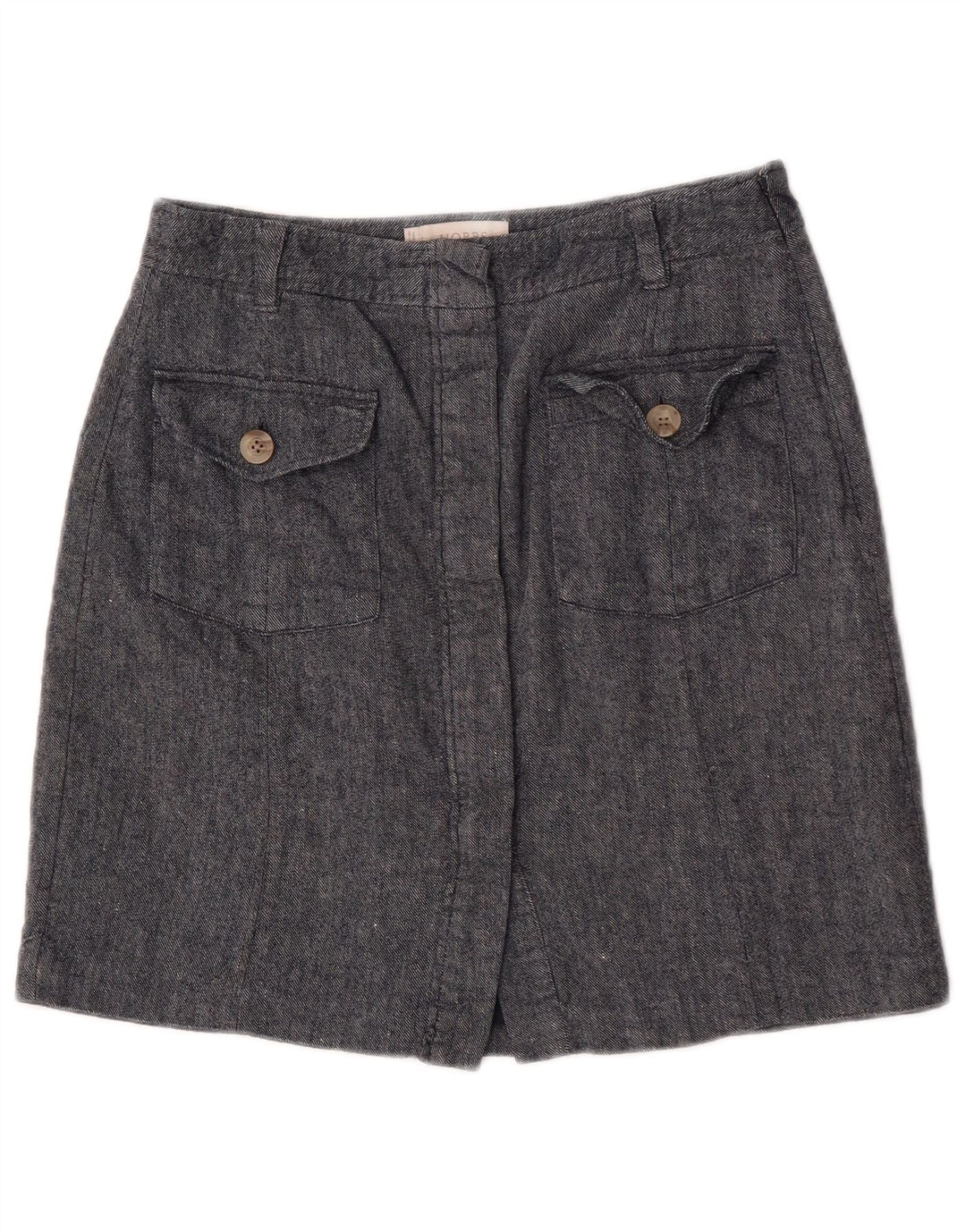 Hobbs Dame Mini Nederdel UK 10 Small W28 Blue Cotton
