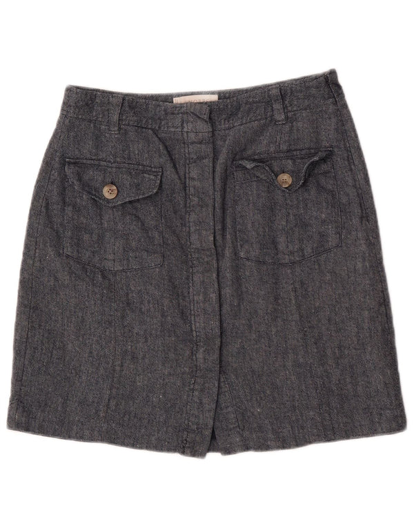 Hobbs Dame Mini Nederdel UK 10 Small W28 Blue Cotton