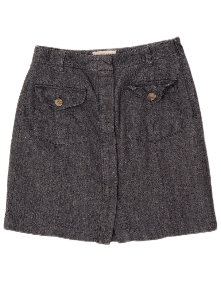 Hobbs Dame Mini Nederdel UK 10 Small W28 Blue Cotton