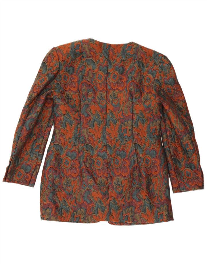 Vintage Dame 1 Knap Blazer Jacket UK 10 Small Multicolored Floral