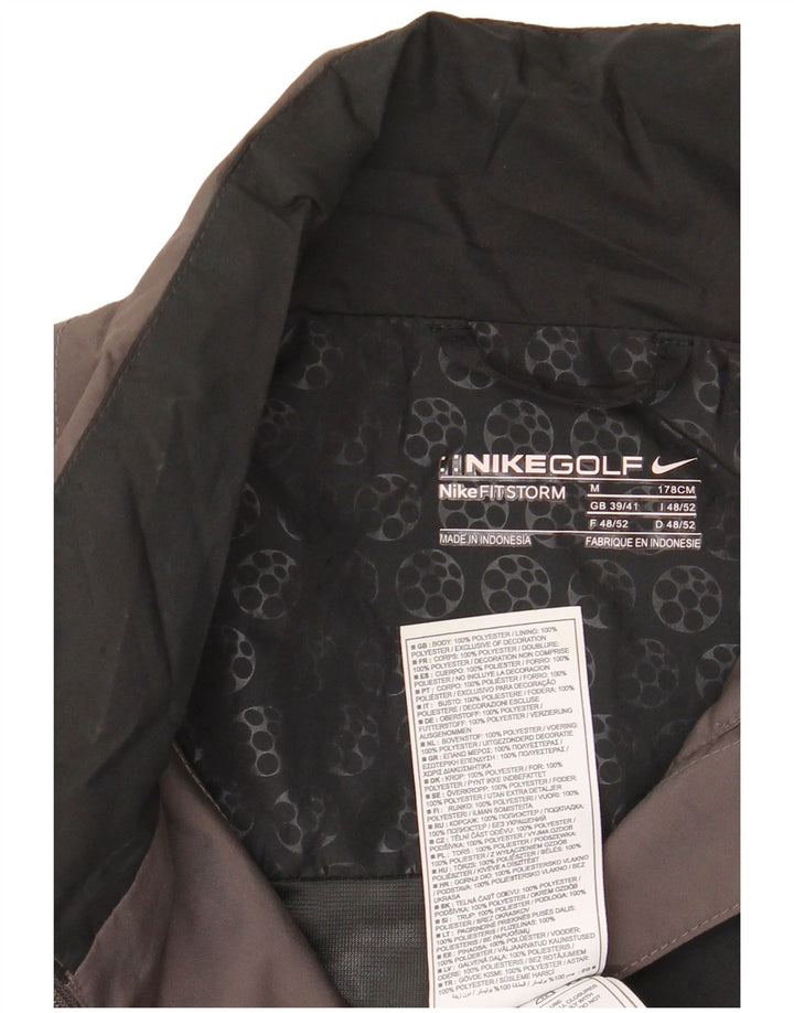 Nike grafisk regnjakke til mænd UK 39/41 Medium Black Colourblock Polyester