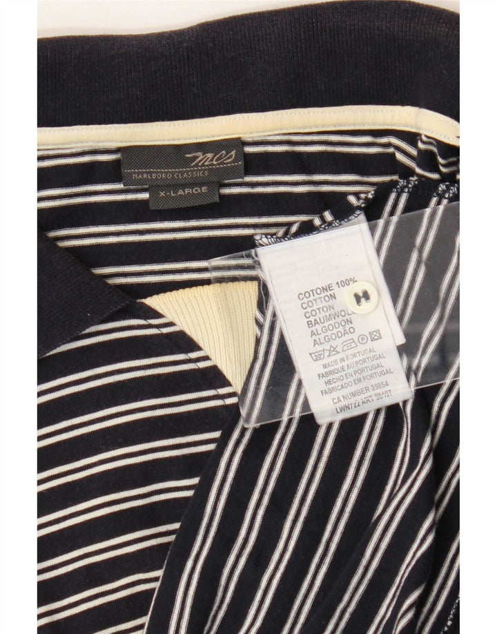 Marlboro Classics Polo Shirt til mænd XL Marineblå stribet bomuld