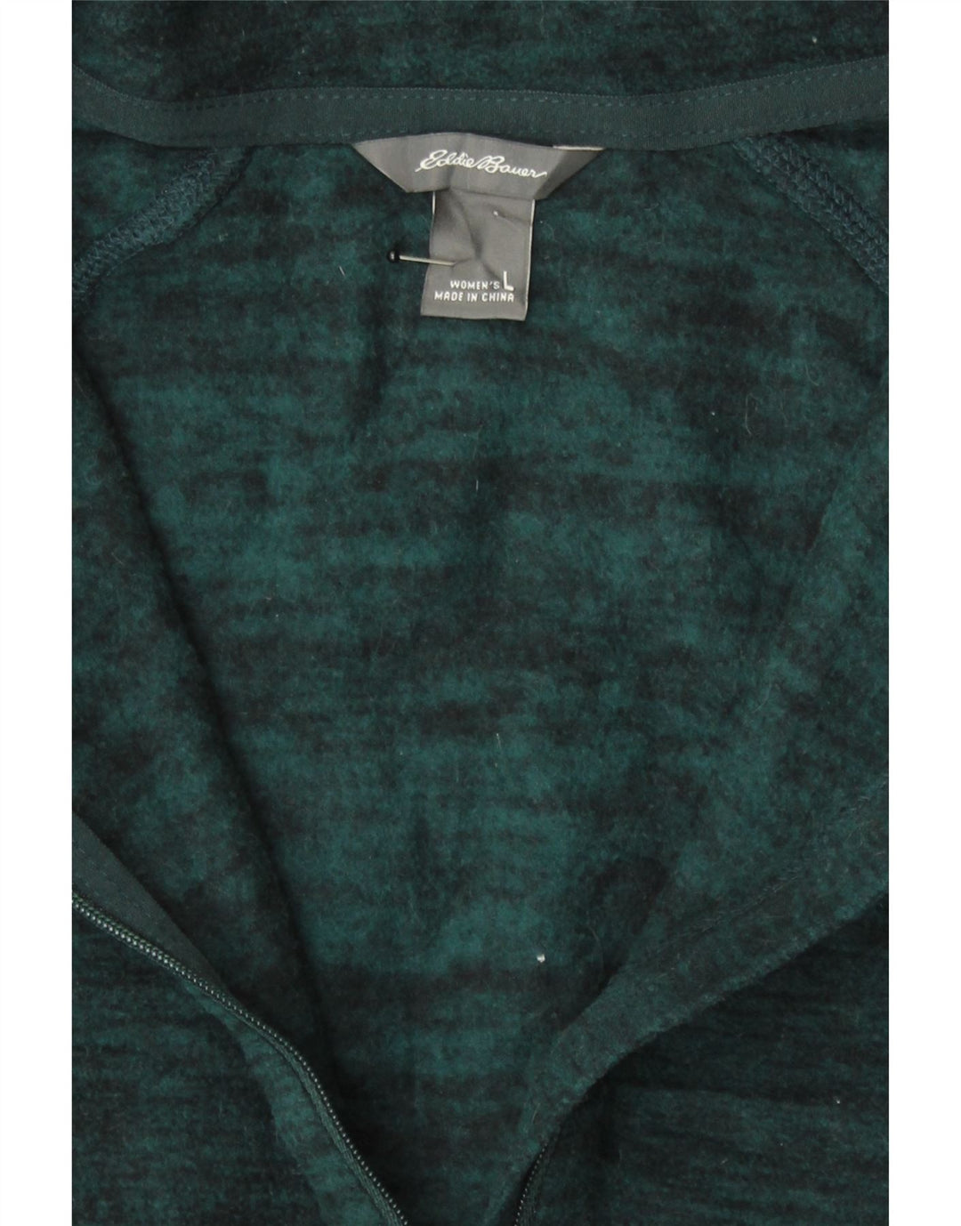 EDDIE BAUER Womens Zip Neck Fleece Jumper UK 16 Large Green Polyester Vintage Eddie Bauer and Second-Hand Eddie Bauer from Messina Hembry 