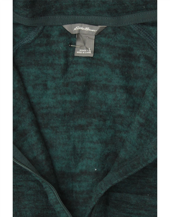 EDDIE BAUER Womens Zip Neck Fleece Jumper UK 16 Large Green Polyester Vintage Eddie Bauer and Second-Hand Eddie Bauer from Messina Hembry 