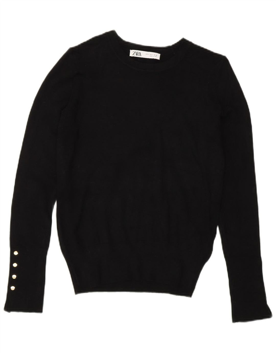 Zara Dame sweater med rund hals DK 10 Lille sort viskose