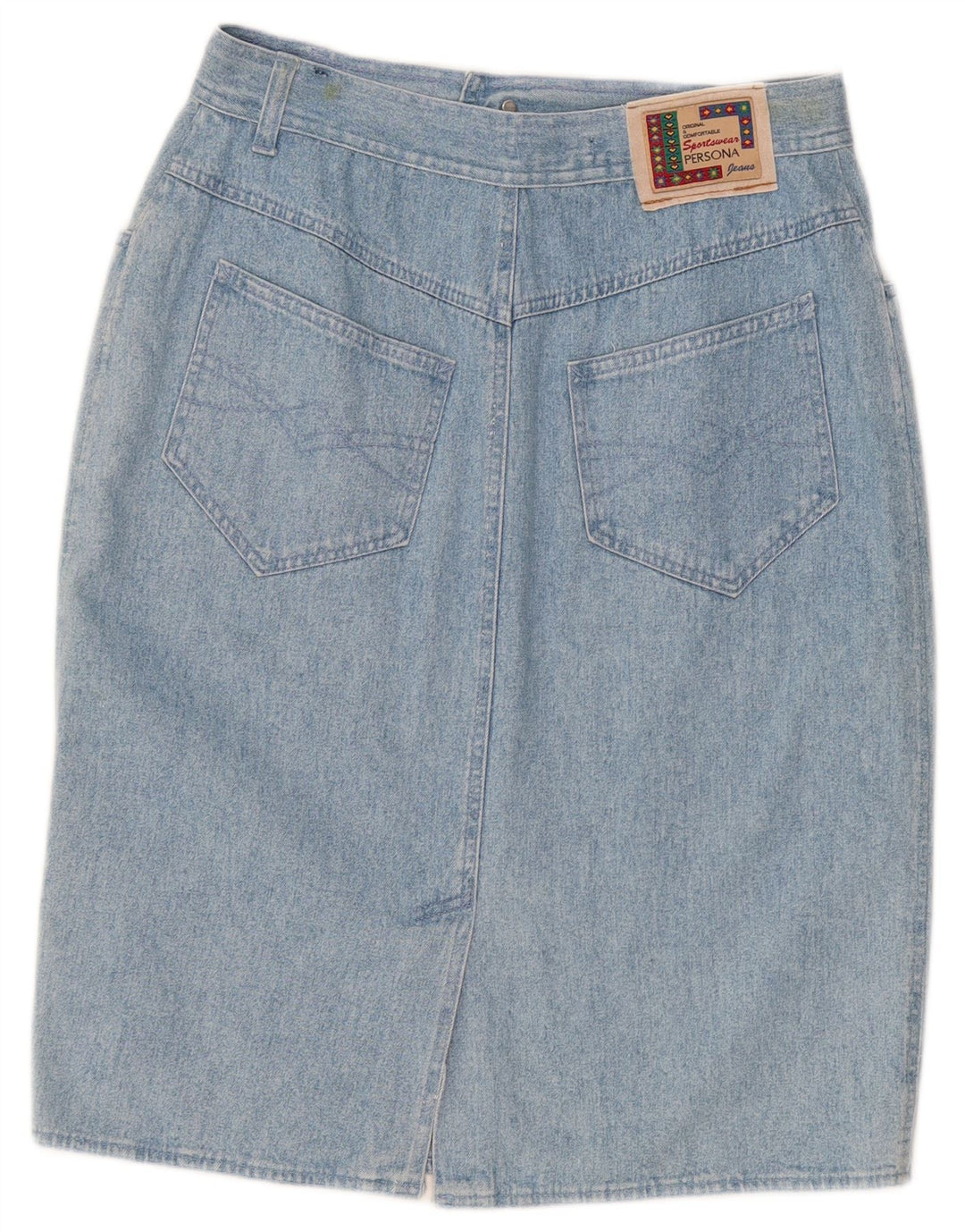 Persona Dame Denim Nederdel Størrelse 21 Medium W30 Blå Bomuld