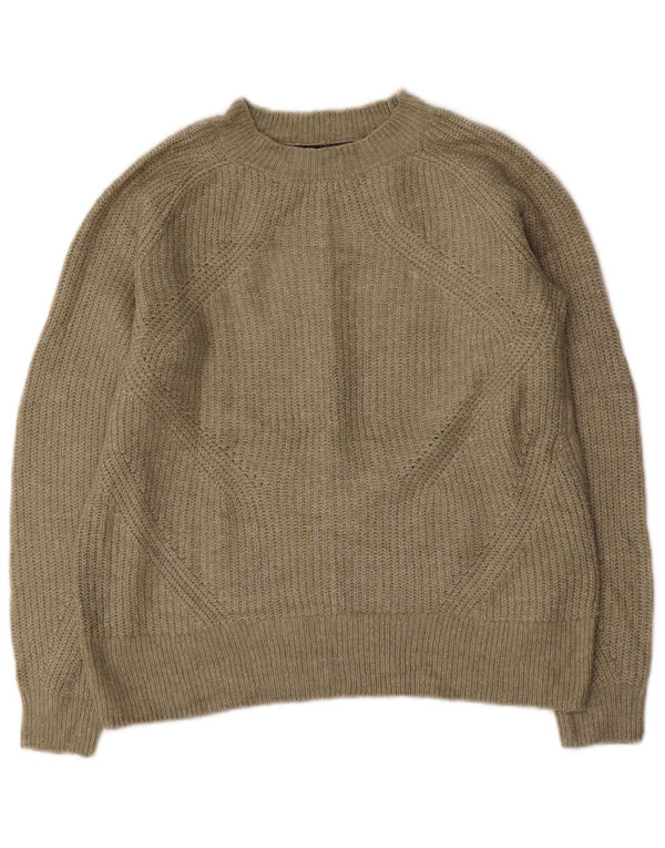 Marks & Spencer Dame Oversized Boat Neck Jumper Sweater UK 6 XS Khaki