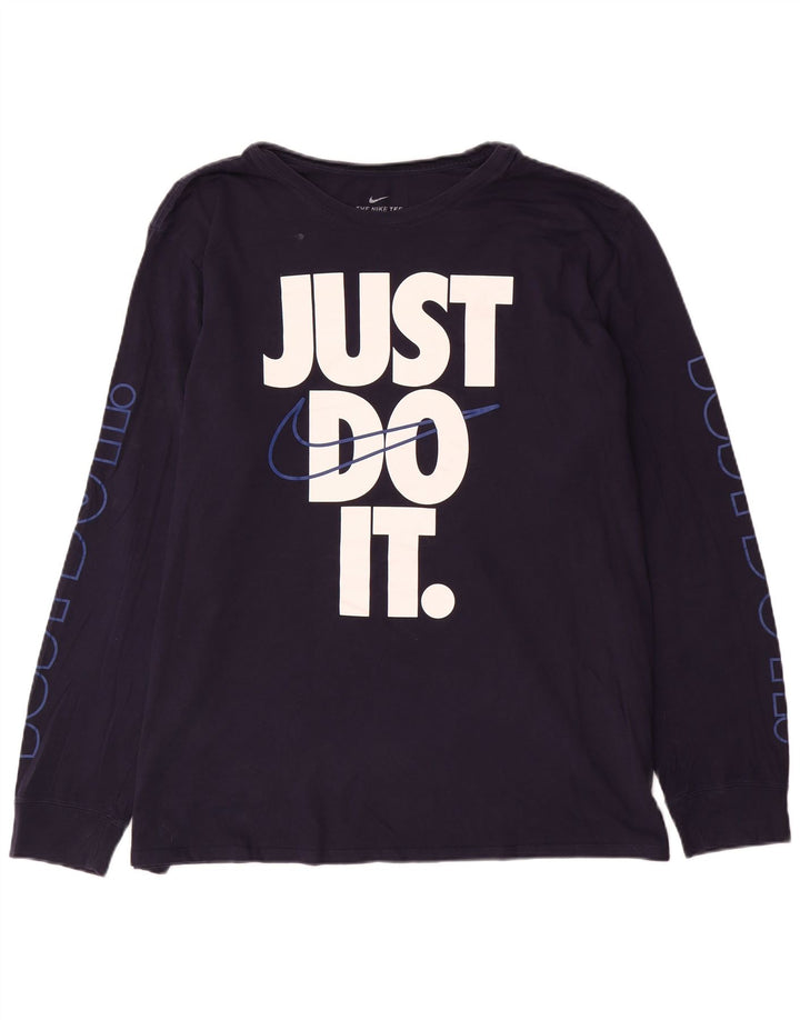 Nike Grafisk T-shirt til mænd med lang ærmer 2XL marineblå