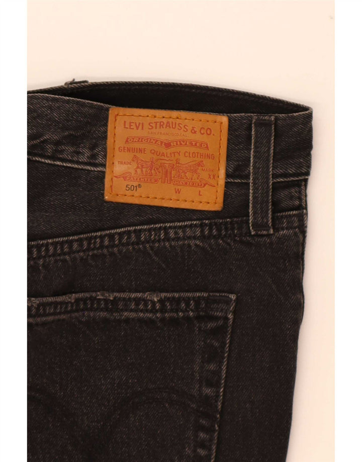 Levi's Womens 501 Distressed Denim Shorts W30 Medium Black Bomuld