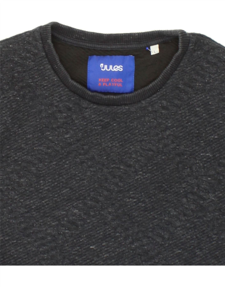 JULES Mens Sweatshirt Jumper Large Navy Blue Vintage Jules and Second-Hand Jules from Messina Hembry 