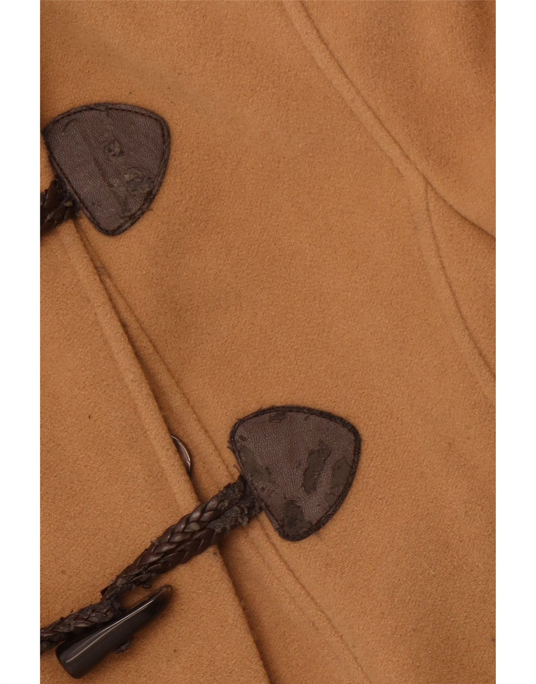 LAURA ASHLEY Military Duffle-jakke med hætte til kvinder UK 14 Stor brun uld