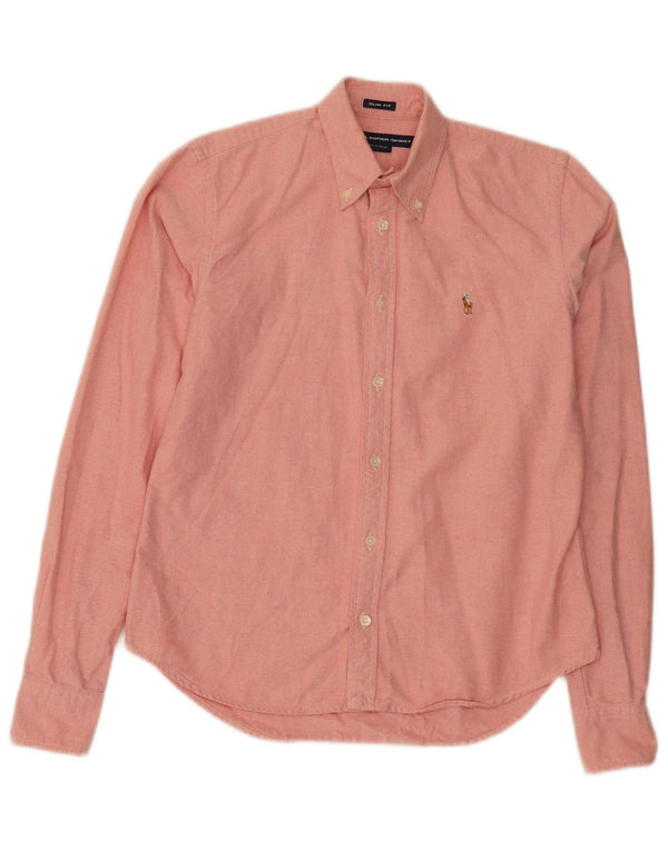 Ralph Lauren Dame Slim Fit Skjorte Størrelse 4 Lille Pink Bomuld