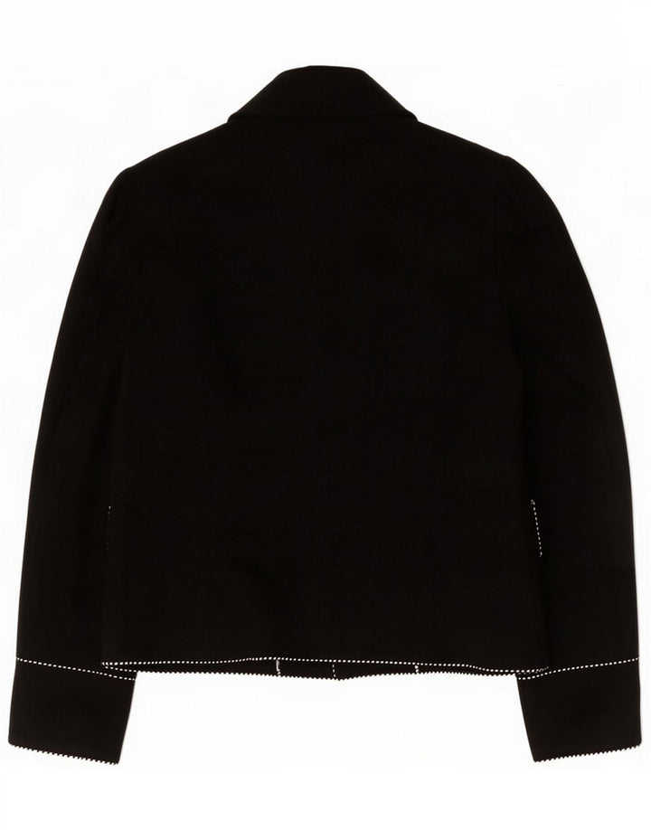 Monsoon Dame 5-knaps blazerjakke UK 10 Small Black Cotton