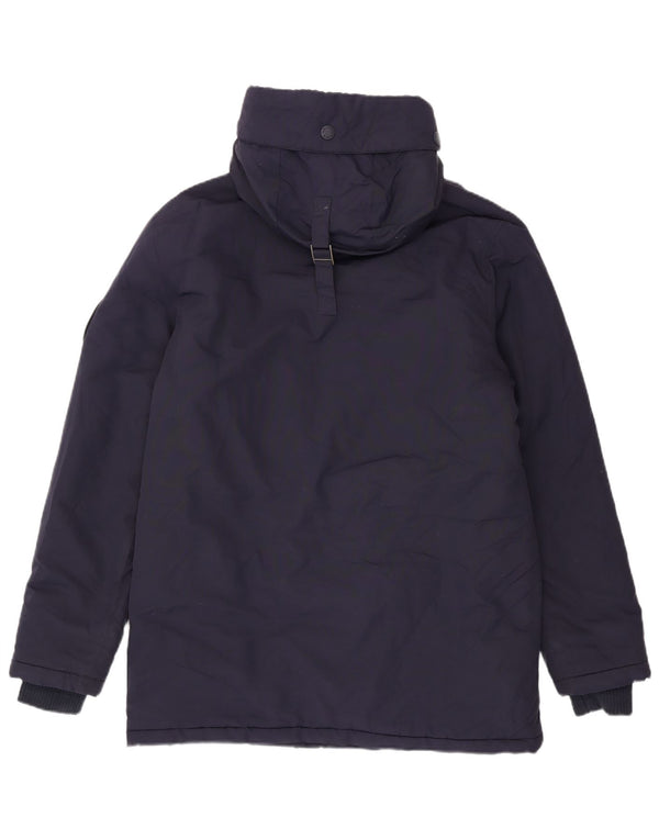 Superdry Parkajakke med hætte til mænd UK 40 Stor marineblå nylon