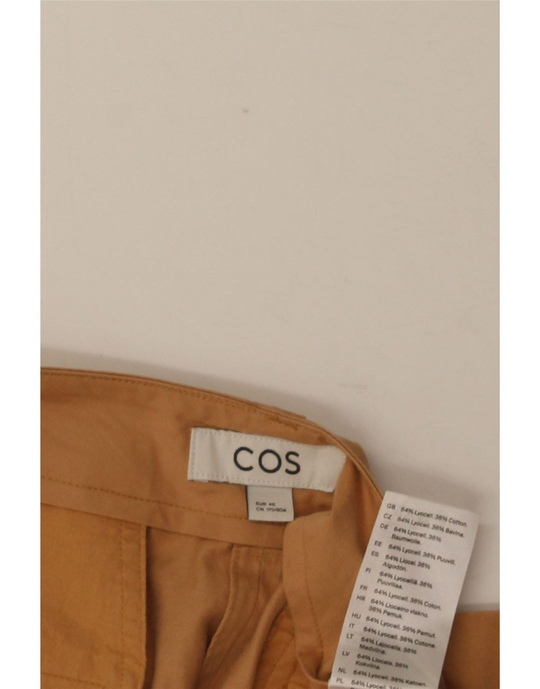 Cos Chino Shorts til kvinder EU 46 Large W32 Beige Lyocell