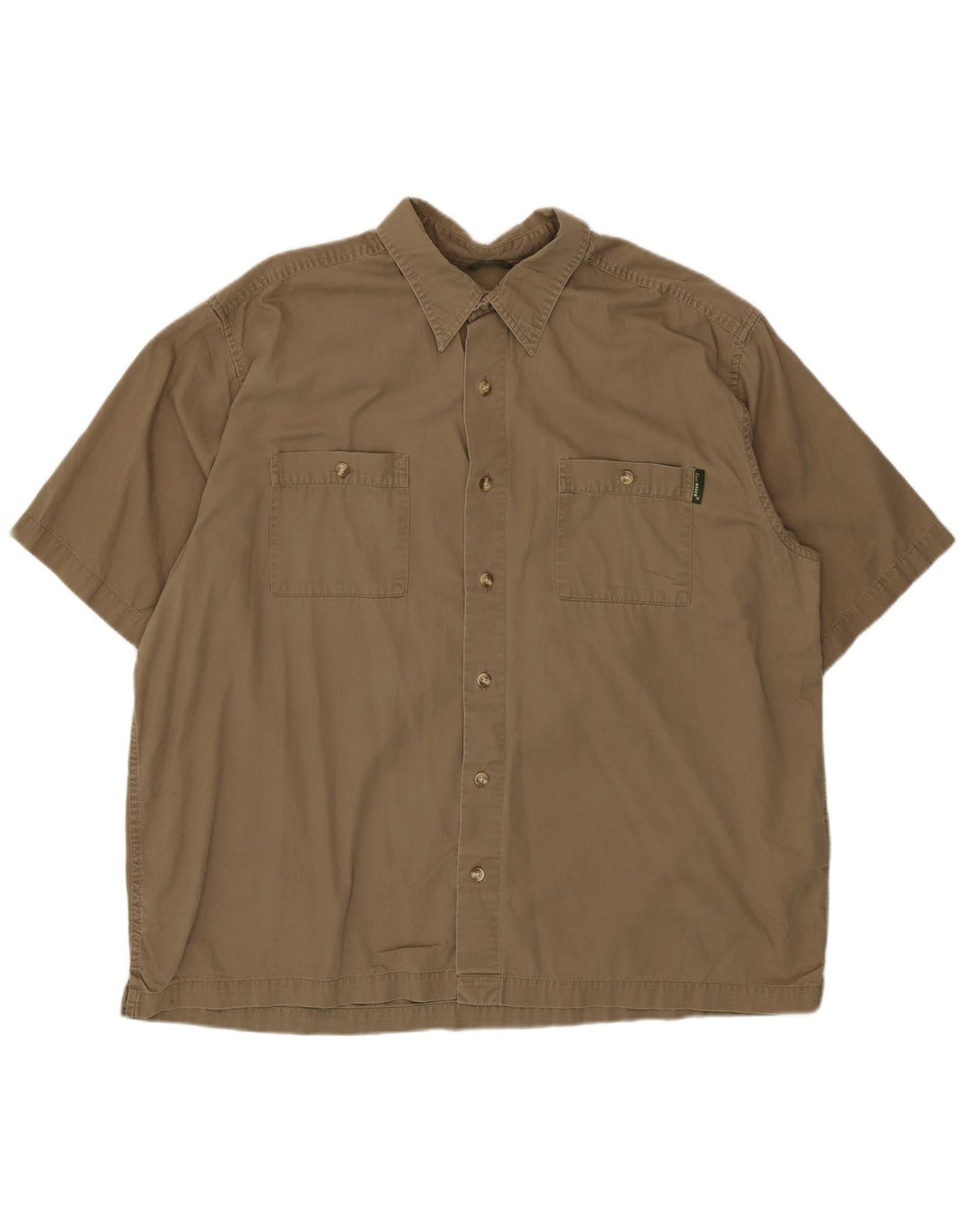 Eddie Bauer Kortærmet Herreskjorte XL Beige Bomuld