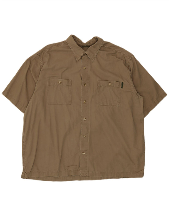 Eddie Bauer Kortærmet Herreskjorte XL Beige Bomuld