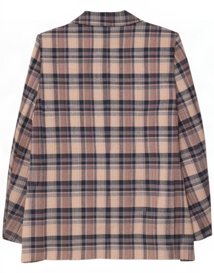 Vintage åben blazerjakke til mænd IT 46 Small Multicolored Check