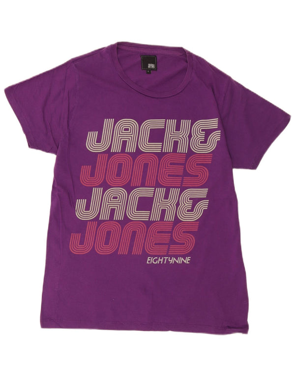 Jack & Jones Herre grafisk T-shirt Top Stor lilla bomuld