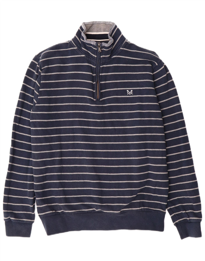 Besætningstøj Herre sweatshirt Jumper lille marineblå stribet bomuld