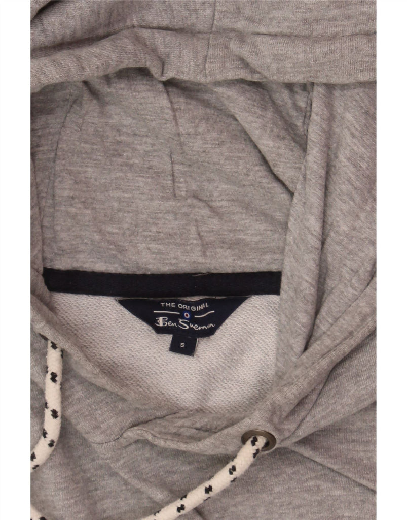 BEN SHERMAN Womens Oversized Graphic Hoodie Jumper UK 10 Small Grey Cotton Vintage Ben Sherman and Second-Hand Ben Sherman from Messina Hembry 