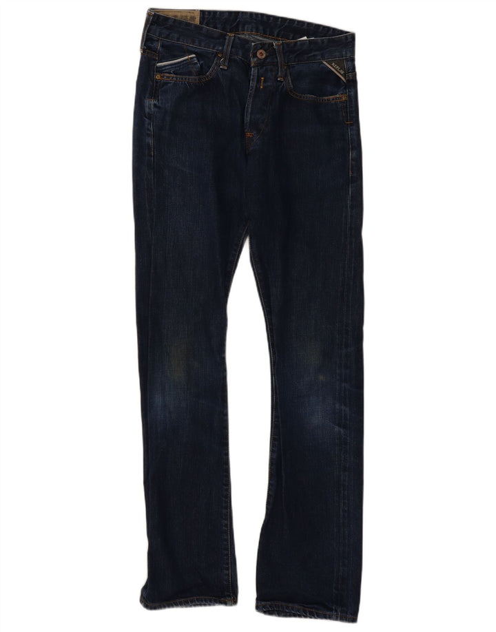 REPLAY Herre Bootcut Jeans W30 L34 Marineblå Bomuld