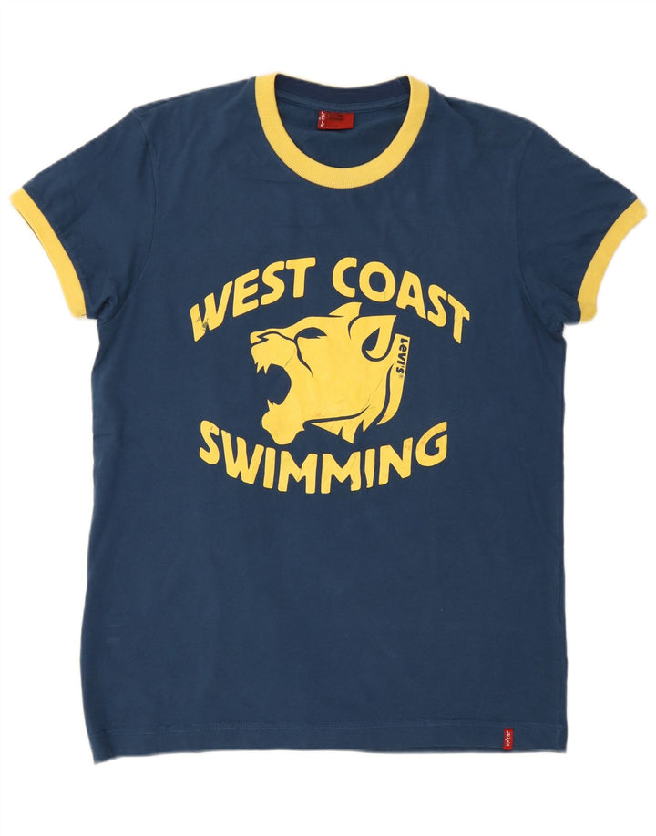 Levi's Herre grafisk T-shirt Top Medium Navyblå Bomuld