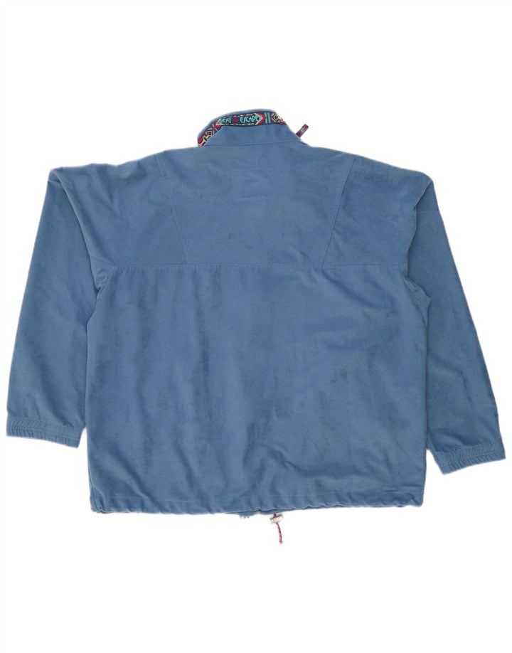 Great Escapes Herre grafisk velour træningsdragt topjakke XL blå polyester