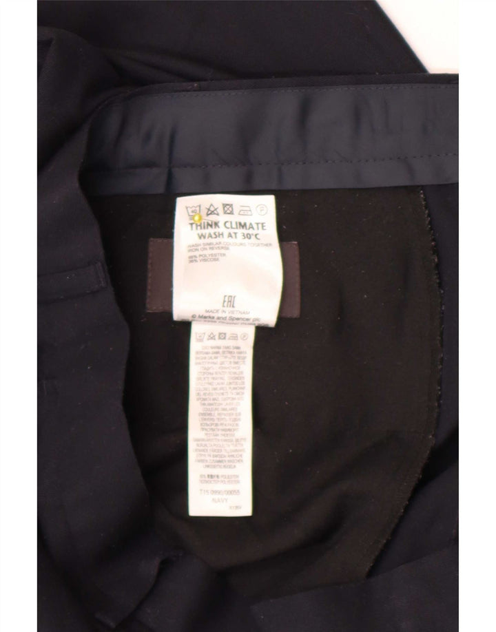 Marks & Spencer Herre Regular Fit Suit Bukser W42 L31 Marineblå polyester