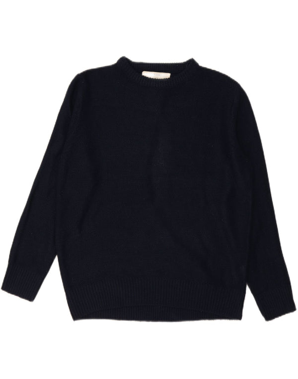 Zara Dame Oversized Boat Neck Jumper Sweater UK 14 Medium Navy Blue