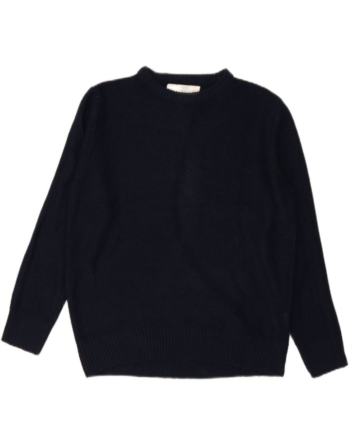 Zara Dame Oversized Boat Neck Jumper Sweater UK 14 Medium Navy Blue
