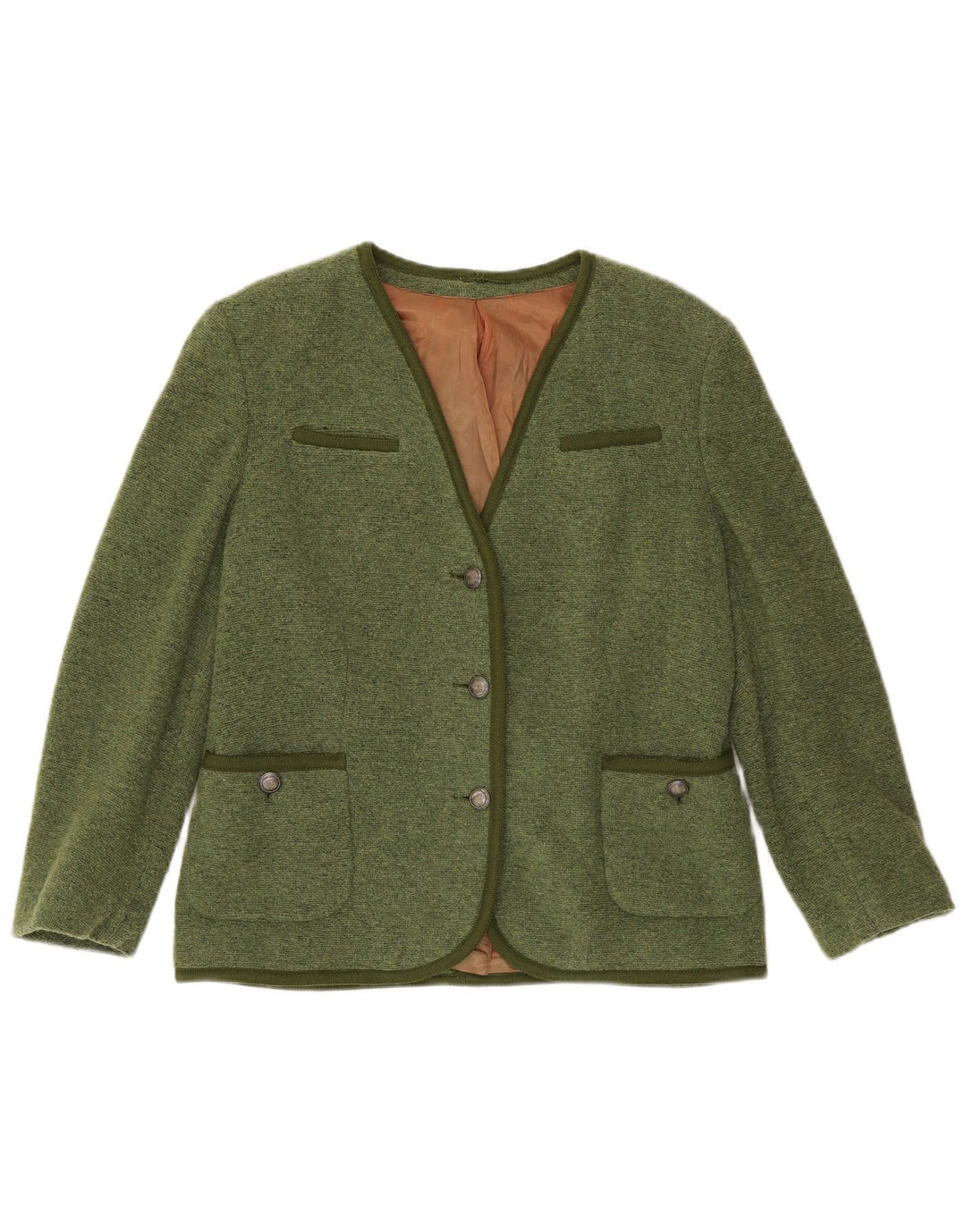 Vintage dame 3-knaps blazerjakke UK 12 Medium Green